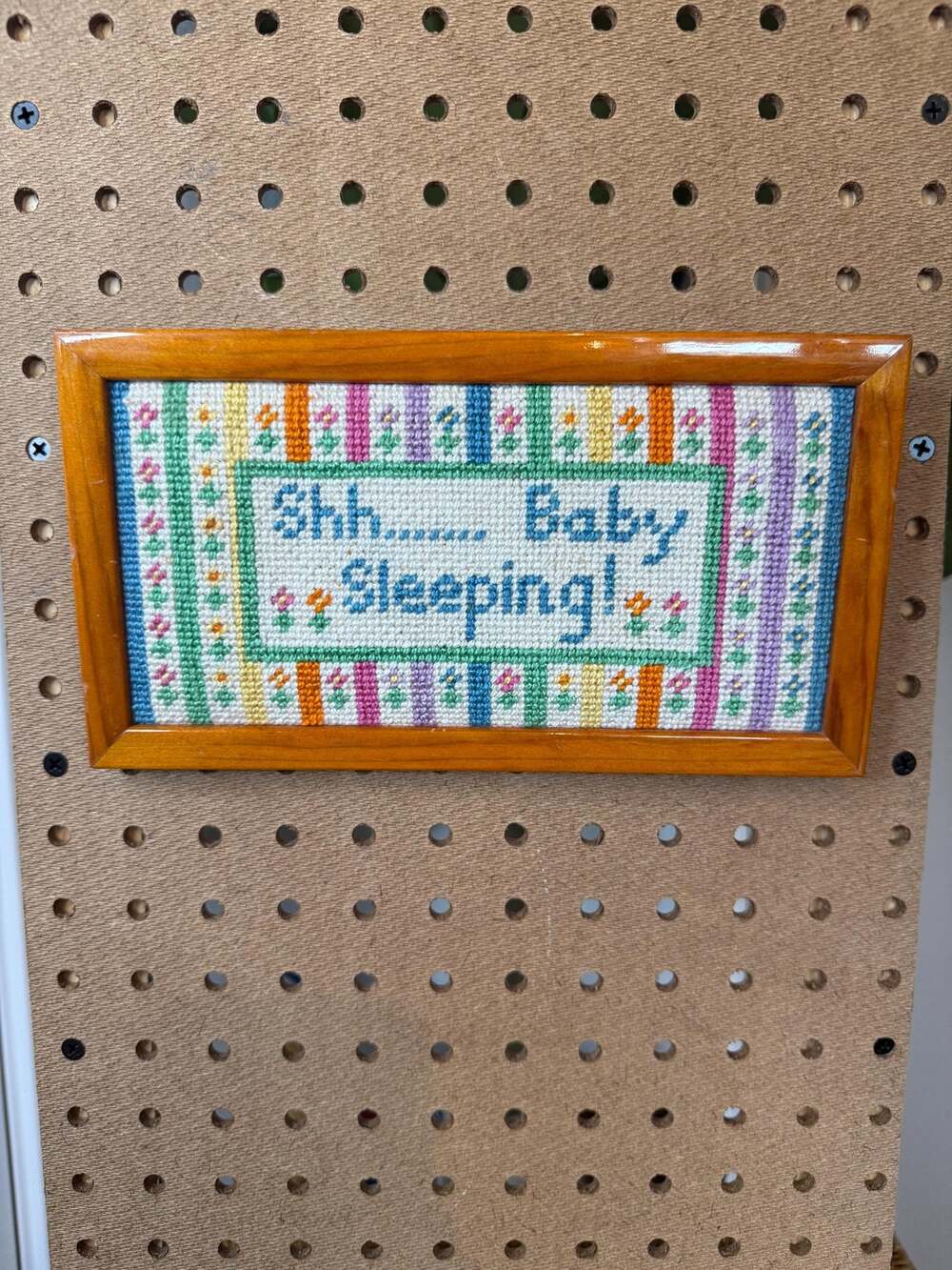 Vintage Baby Sleeping Framed Cross-stitch